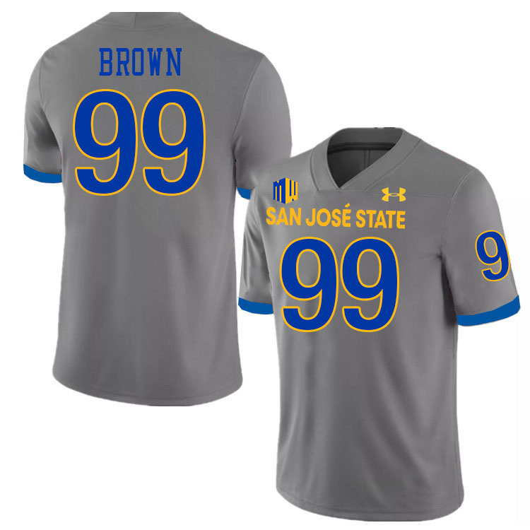 San Jose State Spartans #99 Mathias Brown College Football Jerseys,Uniforms-Grey